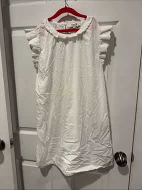 Sea New York White Ruffle Sleeve Cotton Dress - GIRLS Size 10